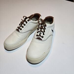 Polo Ralph Lauren VAUGHN Leather Vintage Sneakers Men’s 10.5 Classic Polo Shoes